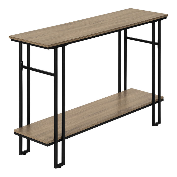 Monarch Specialties I 3577 Accent Table, Console, Entryway, Narrow, Sofa, Living Room, Bedroom, Metal, Laminate, Brown, Black, Contemporary, Modern