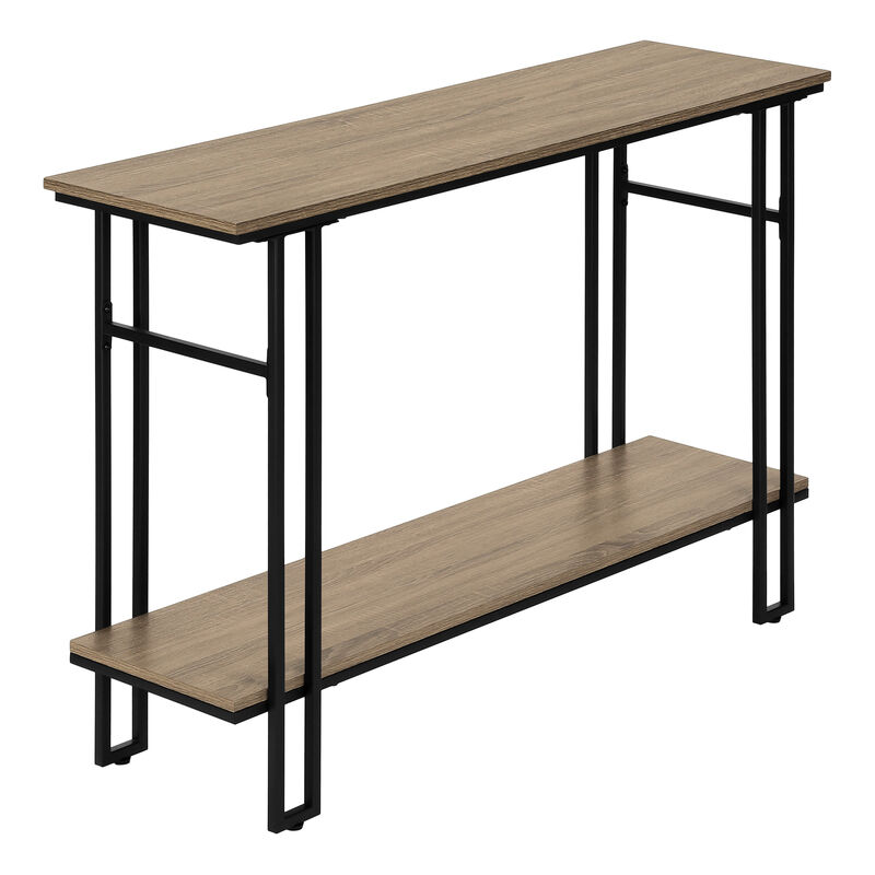 Monarch Specialties I 3577 Accent Table, Console, Entryway, Narrow, Sofa, Living Room, Bedroom, Metal, Laminate, Brown, Black, Contemporary, Modern