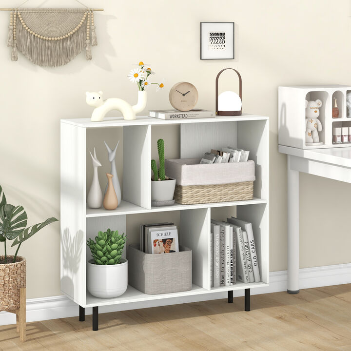 Open Shelf Bookcase with 4 Compartments