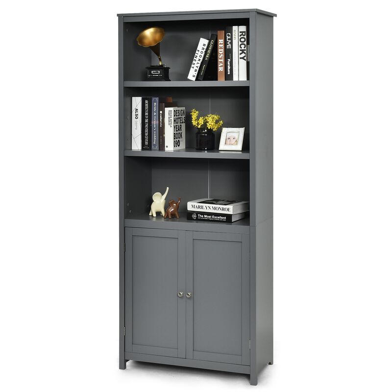 Bookcase Shelving Storage Wooden Cabinet Unit Standing Display Bookcase with Doors