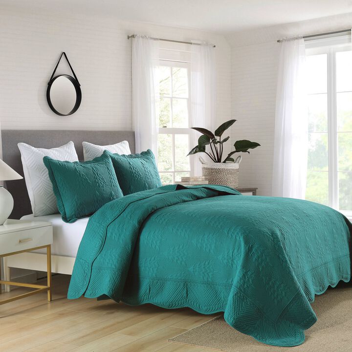 Marcielo 3 Piece 100% Cotton Christmas Tree Bedspread Set Coverlet Set Lightweight Quilt Set