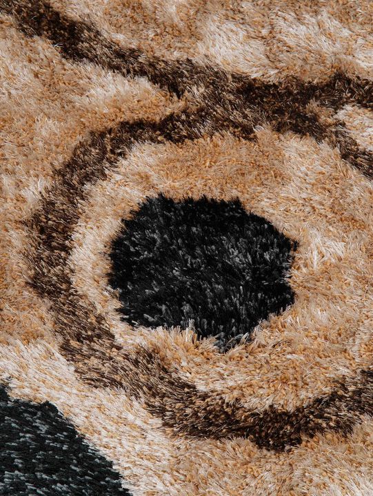 RUGSOTIC CARPETS HAND TUFTED SHAG POLYESTER ECO-FRIENDLY AREA RUGS  - 9'x12', Rectangle, Beige Multicolor, Geometric Modern Design, High Pile Thick Handmade Anti Skid Rugs for Living Room K00004
