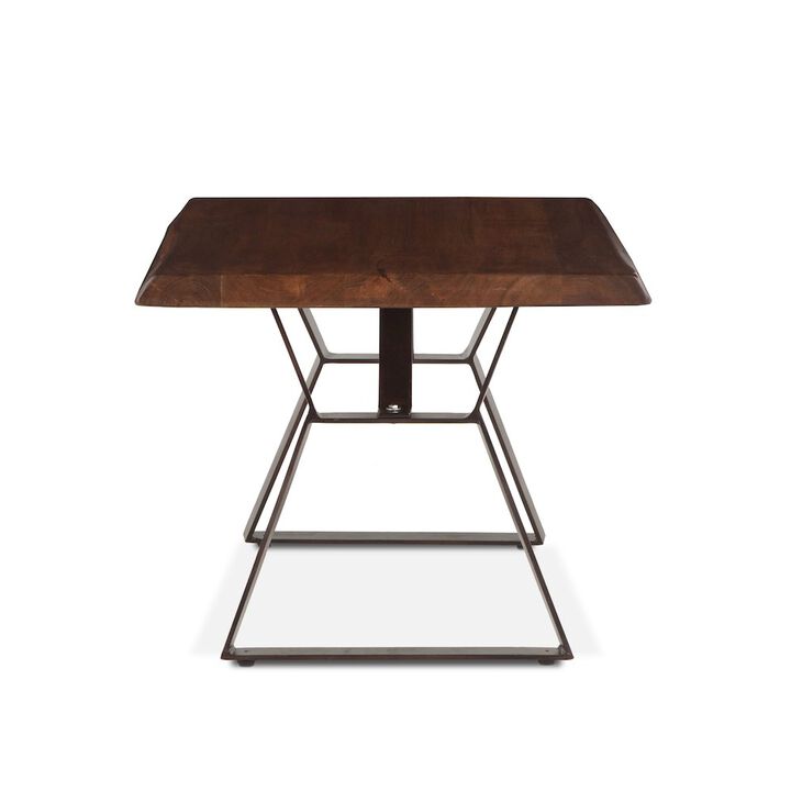 World Interiors Nottingham 23-Inch Acacia Wood Live Edge Side Table in Walnut Finish