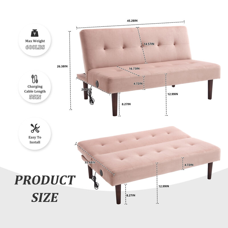 Merax Flannel Fabric Foldable Sofa Recliner Futon