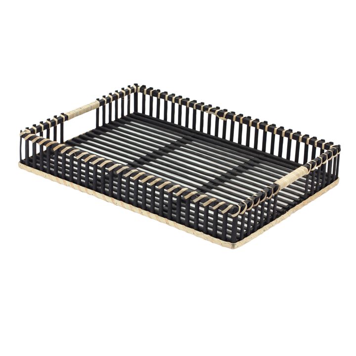 Wicker Rattan Tray Set of 2 for Decorative and Functional Use