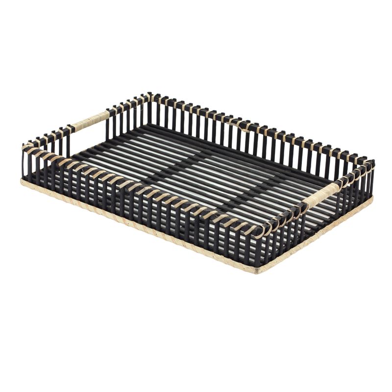Wicker Rattan Tray Set of 2 for Decorative and Functional Use