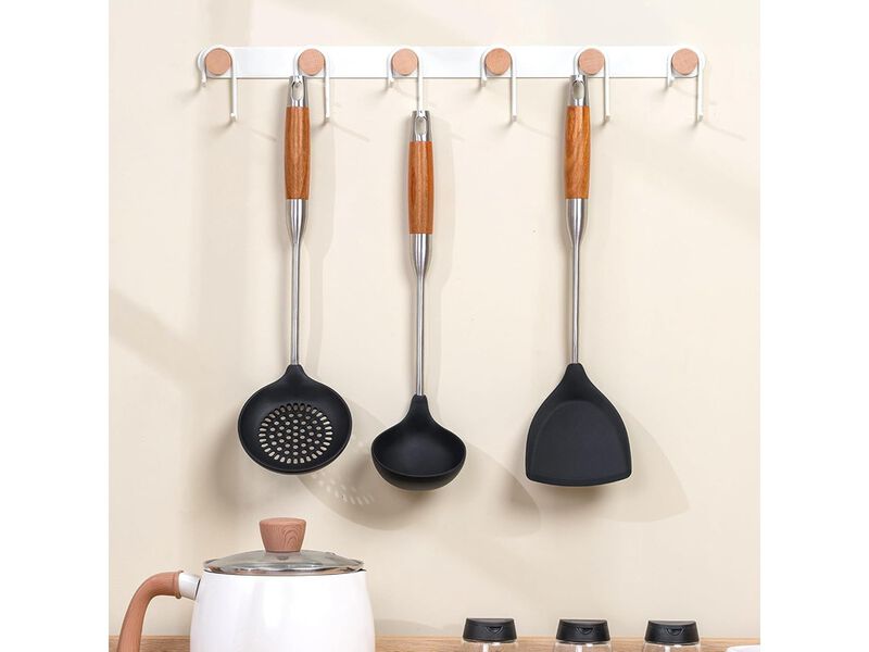 FJNATINH Silicone Wok Spatula,Ladle,Skimmer Ladle Tool Set