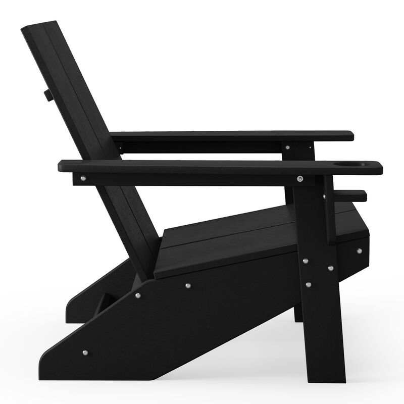 WestinTrends Outdoor HDPE Modern Adirondack Chair with Cup Holder