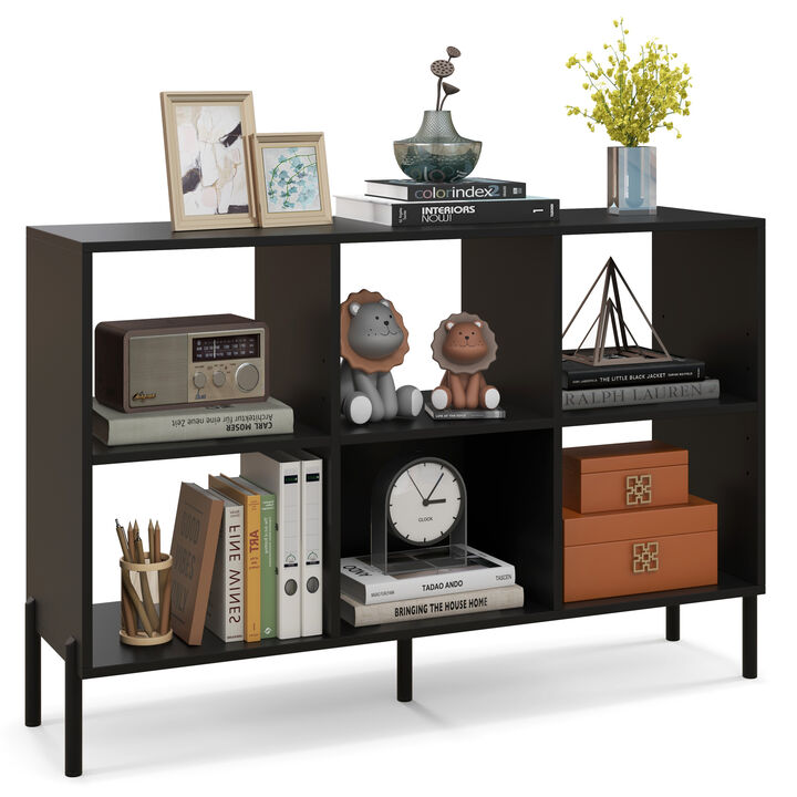 Open-Back Bookshelf with Drawer for Study