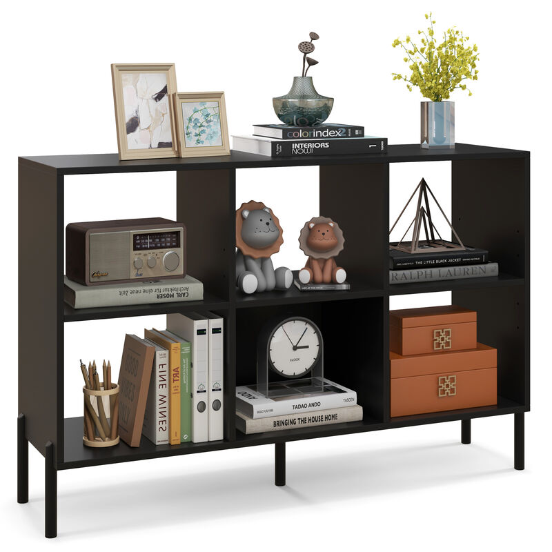 Open-Back Bookshelf with Drawer for Study