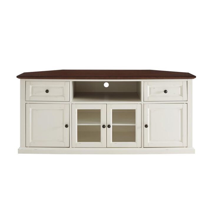 Crosley Furniture 60 Corner Tv Stand Distressed White
