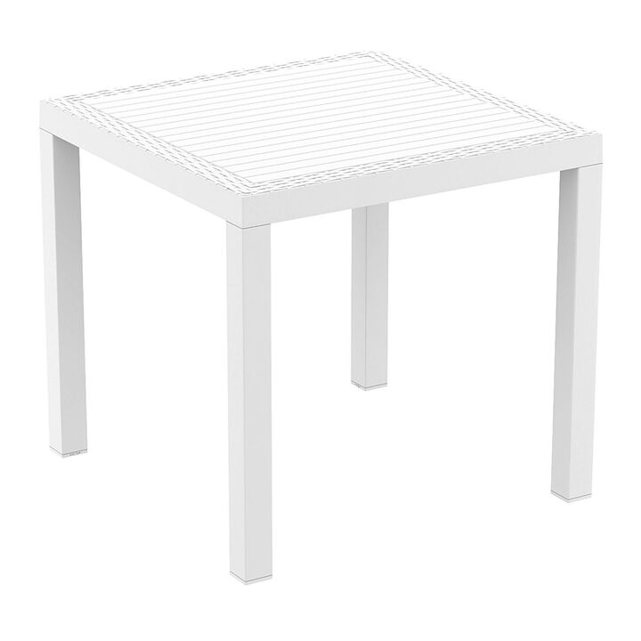 31.5" Coffee Brown Wickerlook Square Patio Dining Table