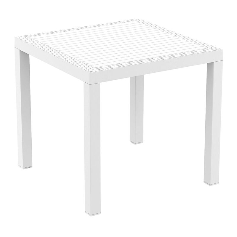 31.5" Coffee Brown Wickerlook Square Patio Dining Table