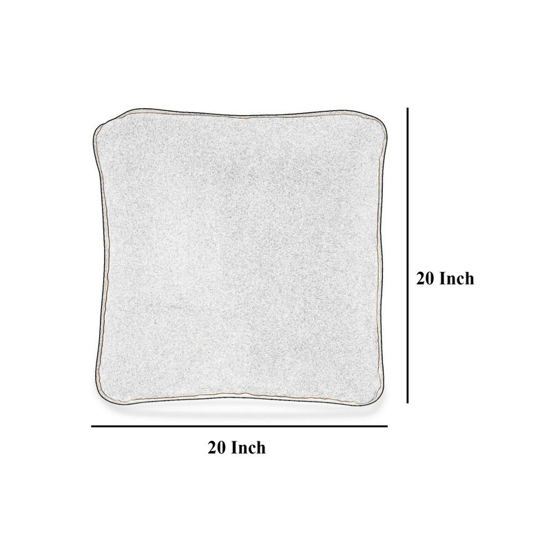 Wali Square Accent Throw Pillow, 20 Inch, Feather Fill Brown Polyester - Benzara