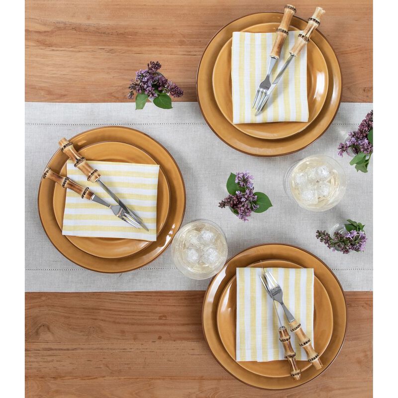 Solino Home 100% Pure Linen Table Runner | Medium Weight Hemstitch