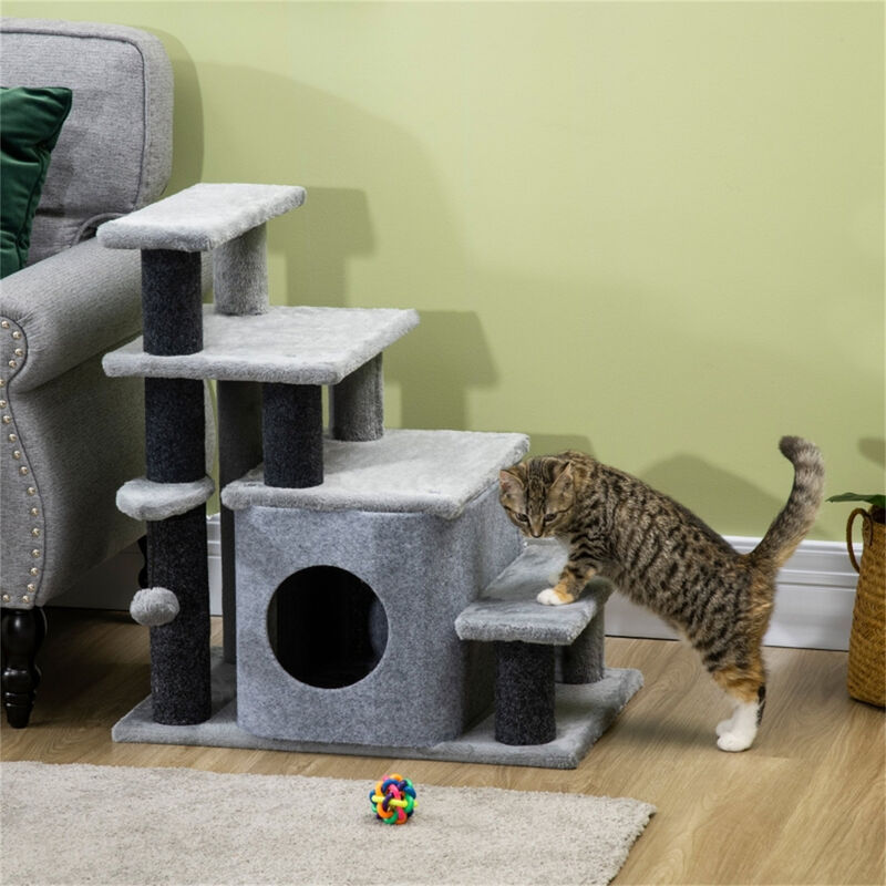 Luxury Cat Tree with Multiple Levels, Scratching Posts, Perches, and Hideaways for Cats