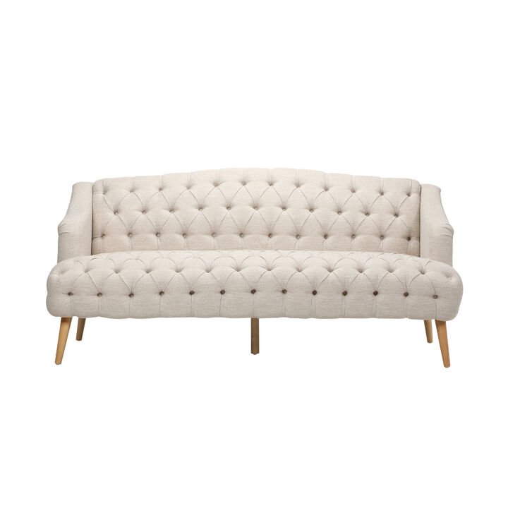 Merax Fabric 3-seat Sofa with Wooden Legs for Living Room or Study