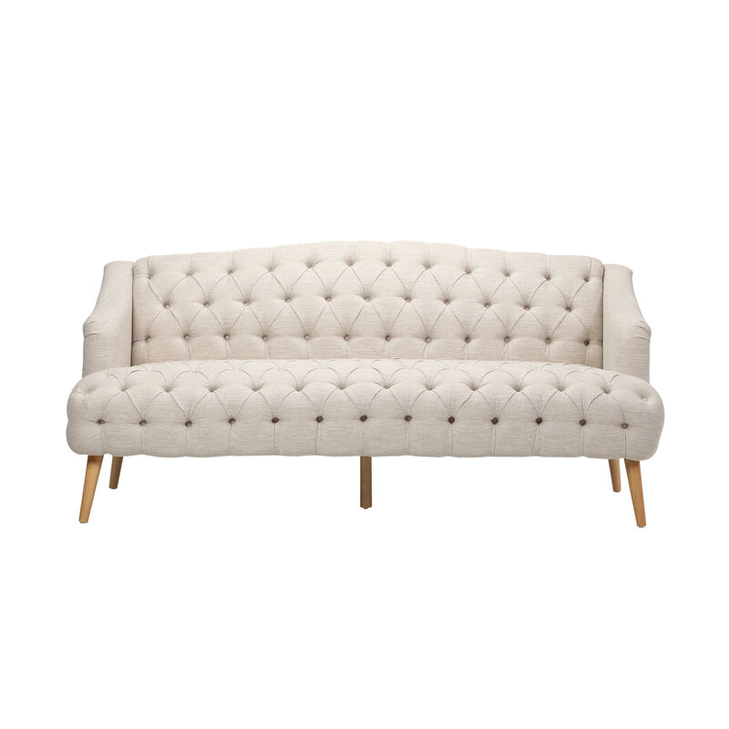 Merax Fabric 3-seat Sofa with Wooden Legs for Living Room or Study