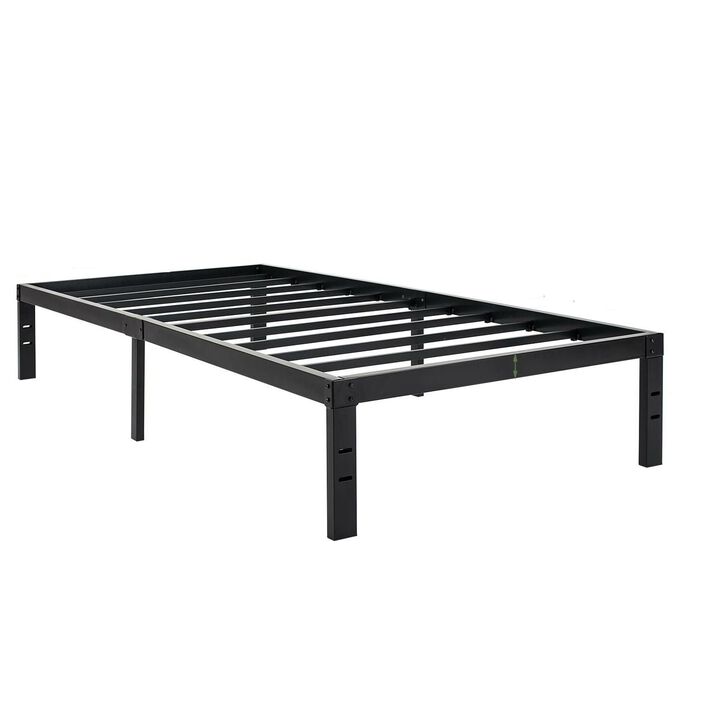 Hivvago Twin XL College Dorm Heavy Duty Black Metal Platform Bed Frame