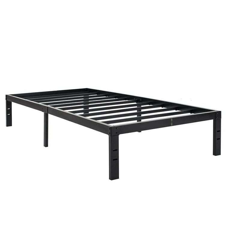 Hivvago Twin XL College Dorm Heavy Duty Black Metal Platform Bed Frame