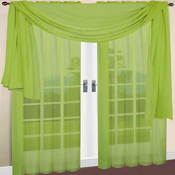 RT Designers Celine Sheer Rod Pocket Top Panel 60" x 90" Neon Green
