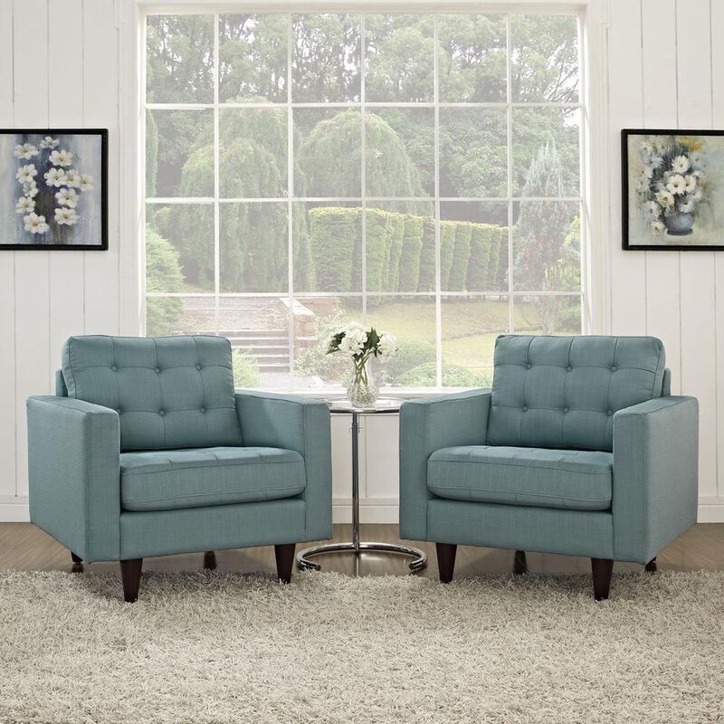Modway Empress Armchair Upholstered Fabric Set of 2