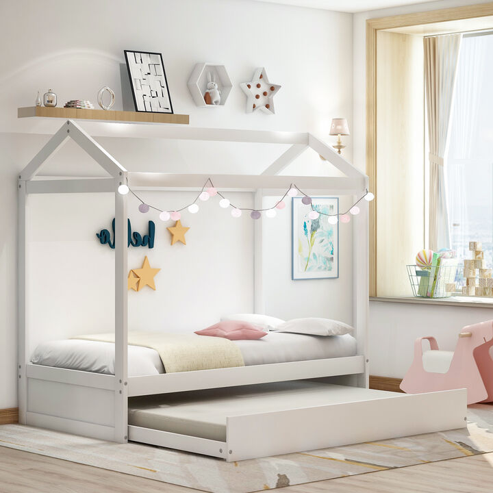 Merax House Bed with Trundle