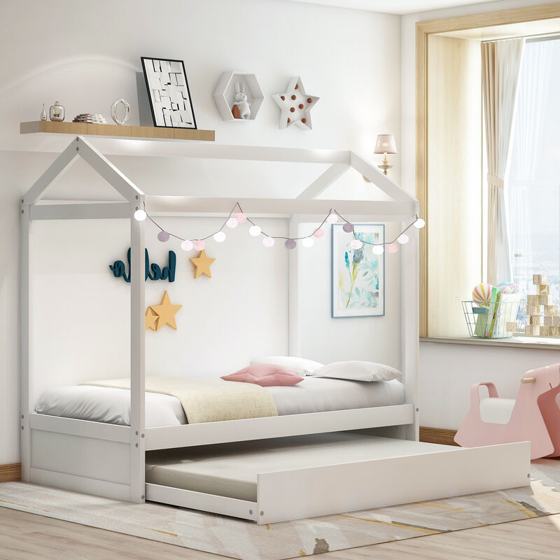 Merax House Bed with Trundle