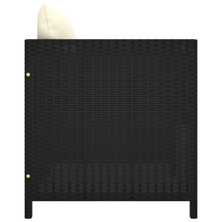 Outdoor Accent Chair, Smooth Textured, Armed Design, Gray Poly Rattan - Benzara