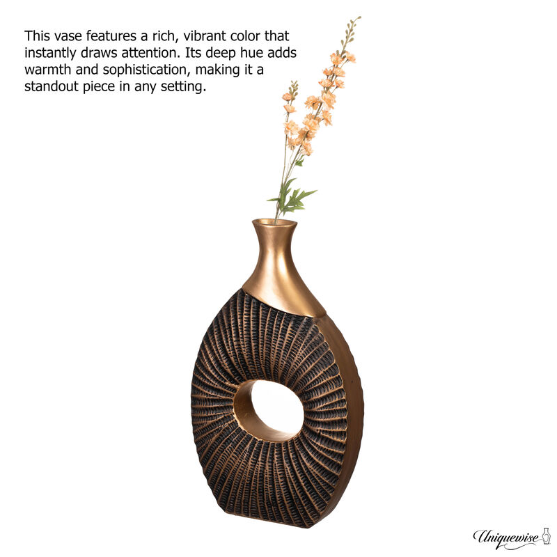 19-Inch Black and Gold Farmhouse Vase