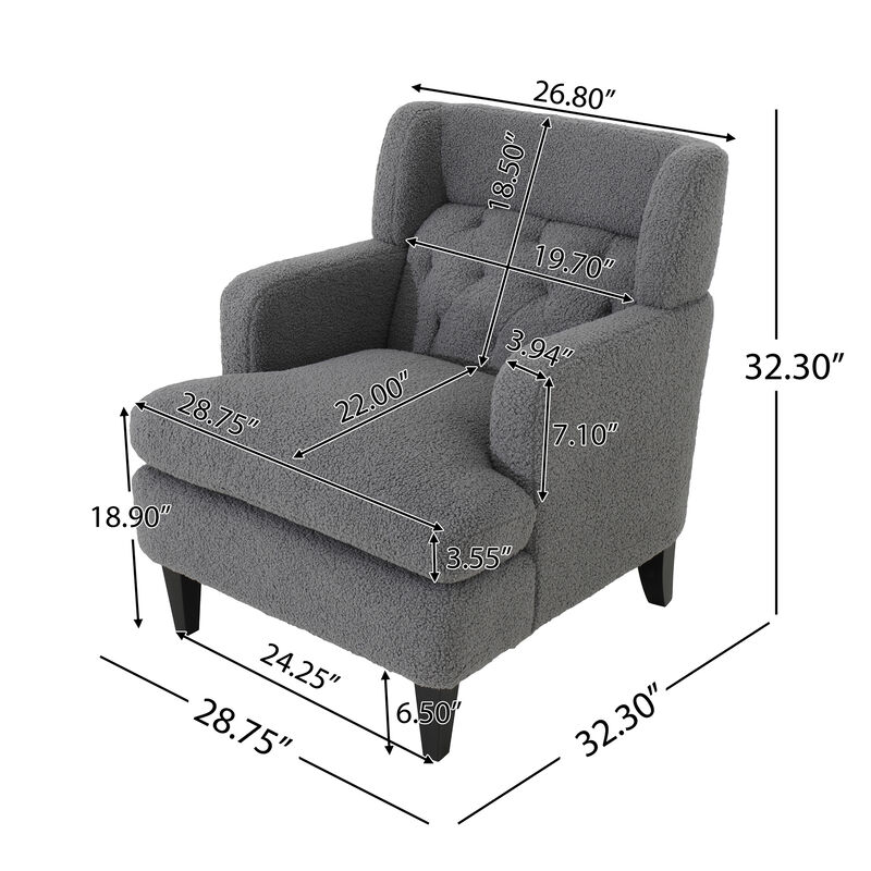 Merax Upholstered Accent Chair Tufted Armchair