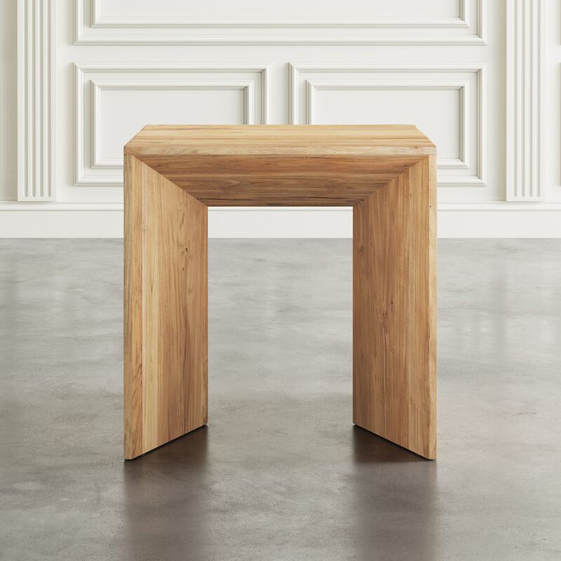 Jofran Lux Solid Wood Modern Angled End Table