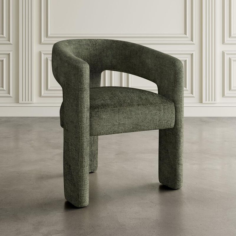 Jofran Modern Luxury Jacquard Fabric Upholstered Sculpture Armchair