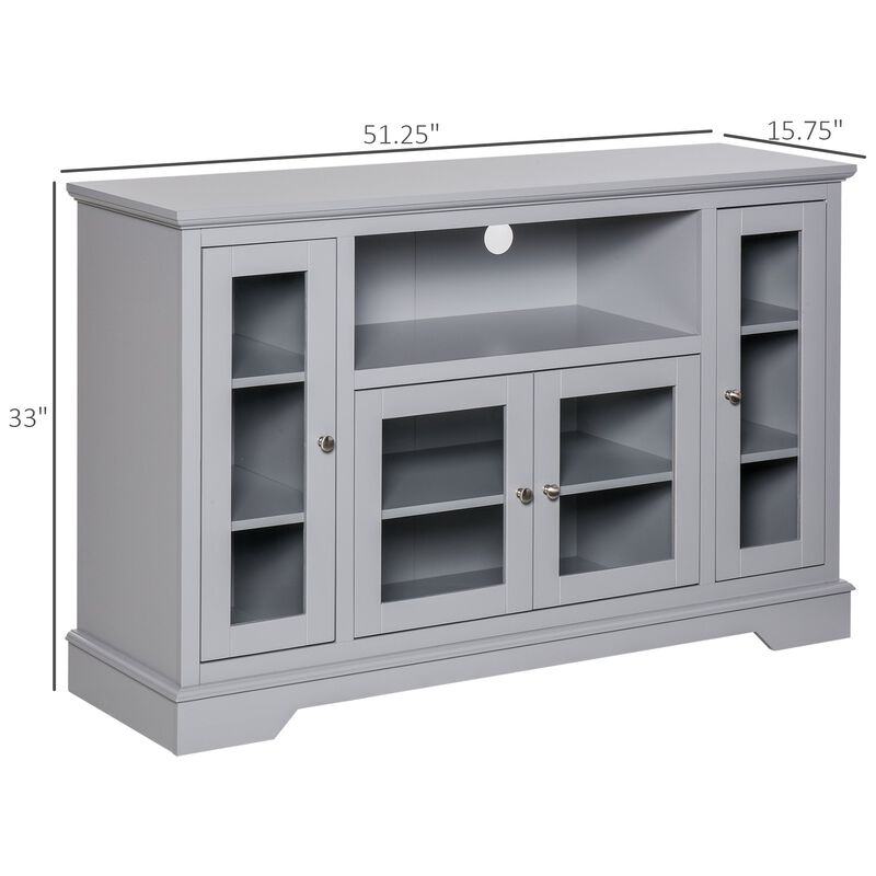 Gray Modern Storage: Sideboard with Glass Doors for Living Room