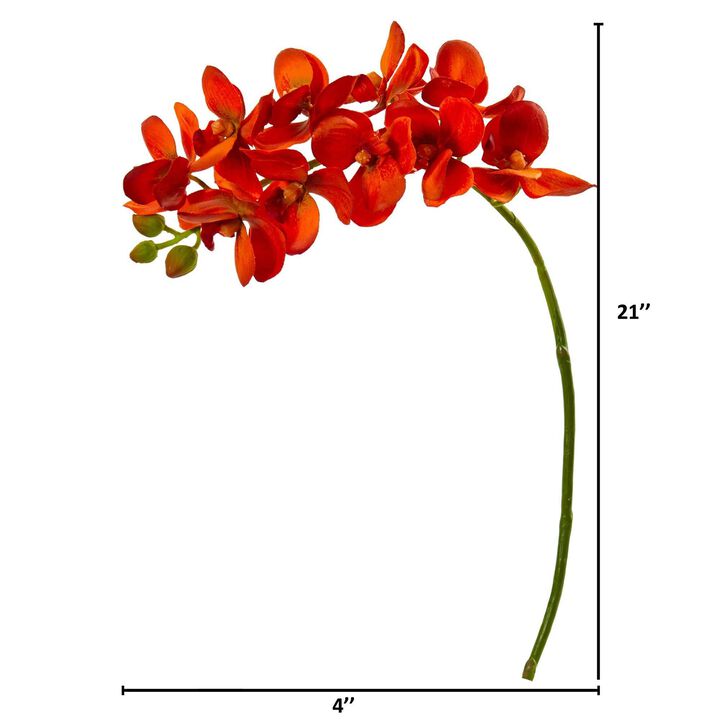 Nearly Natural 21-in Phalaenopsis Orchid Artificial Flower (Set of 6)