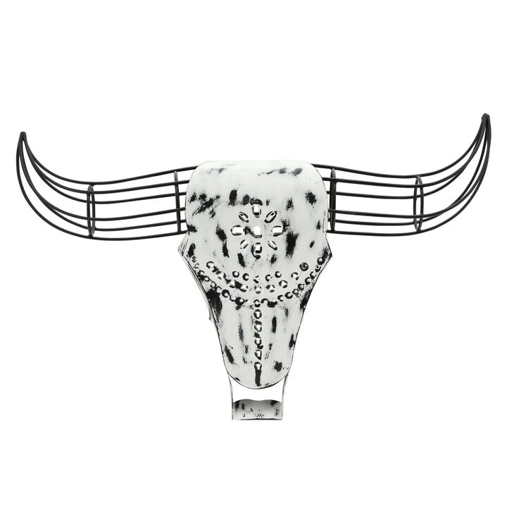 Sagebrook Home Metal, 12h Buffalo Wall Accent, Black/white