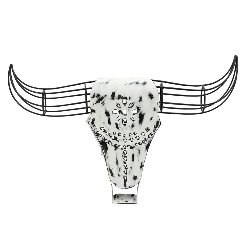 Sagebrook Home Metal, 12h Buffalo Wall Accent, Black/white