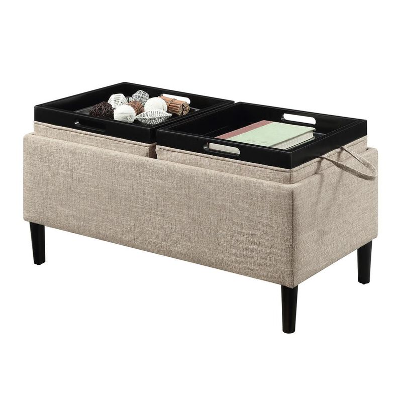 Convience Concept, Inc. Designs4Comfort Magnolia Storage Ottoman with Reversible Trays
