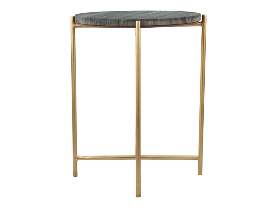 David Side Table Gray & Gold