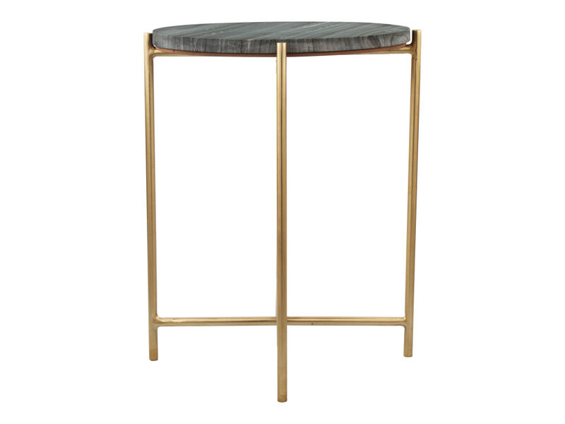 David Side Table Gray & Gold