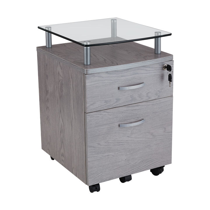 Rolling File Cabinet With Glass Top