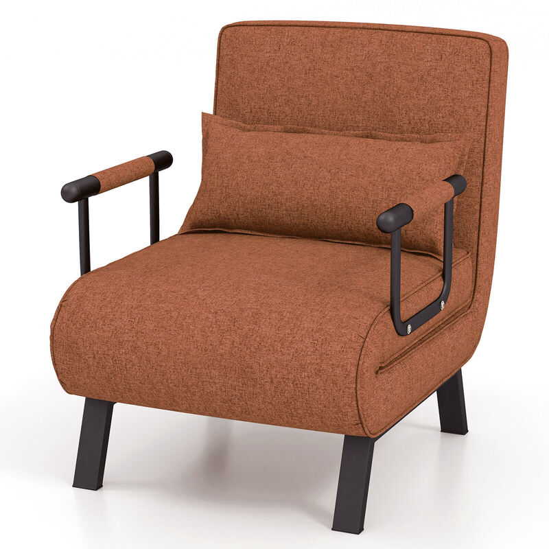 Folding 6 Position Convertible Sleeper Bed Armchair Lounge Couch with Pillow