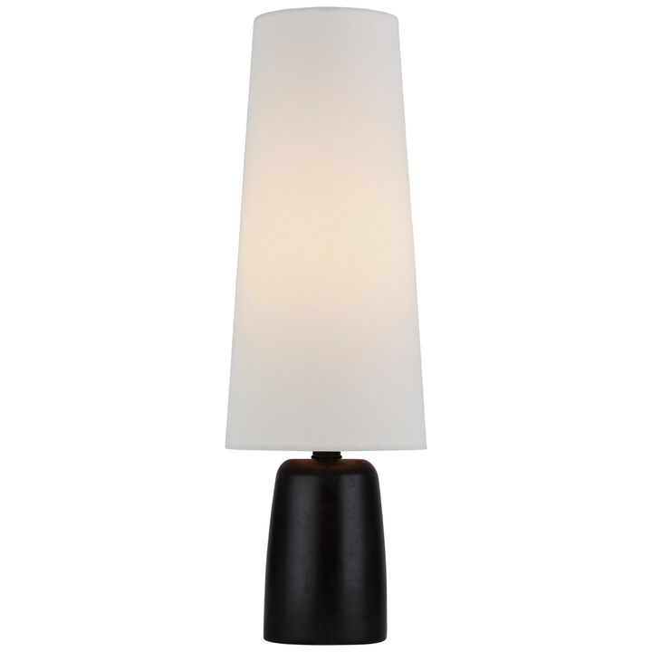 Jinny Medium Table Lamp in Aged Iron with Linen Shade