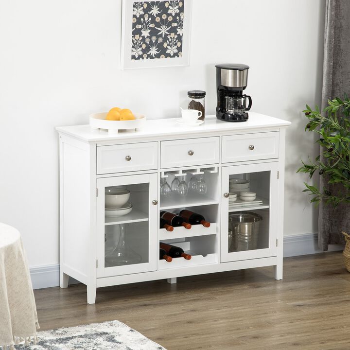 Living Room Storage: Glass Door Sideboard with Wine & Stemware Racks