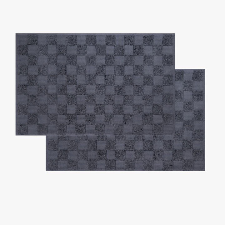 Waffle Terry 2 Pcs Turkish Bath Mat Set