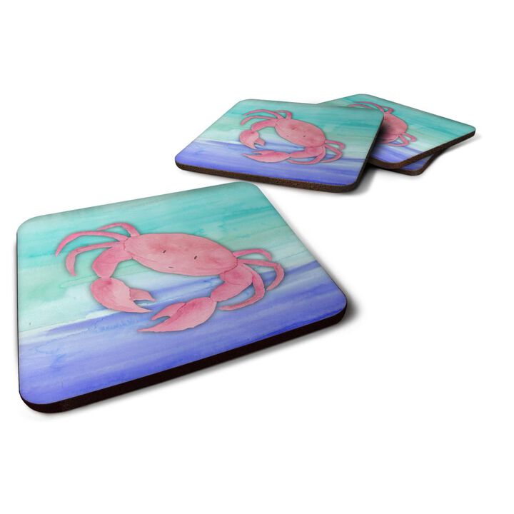 Caroline's Treasures Crab Watercolor Decorative coasters, 3.5, Multicolor