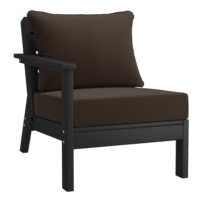 WestinTrends Outdoor Patio HDPE Sectional Sofa with Patio Cushions