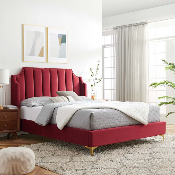 Modway - Daniella Performance Velvet Queen Platform Bed