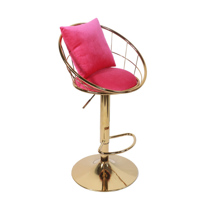 Set of 2 Rosevelvet Bar Chairs with Unique Design