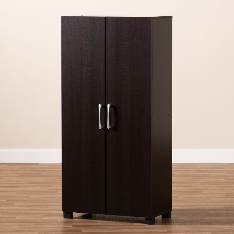 Baxton Studio Marine Modern Two Tone Wenge 2 Door Wood Entryway Shoe Storage Cabinet